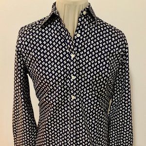 Lands' End Navy Button Down Oxford Shirt